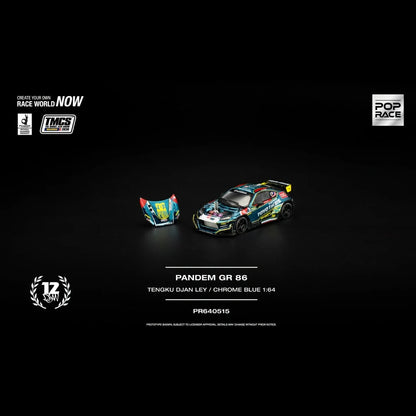 Pop Race 1/64 TMCS Malaysia 2026 Special Edition Tengku Djan Ley Pandem Toyota GR86 Blue - PR64-0515