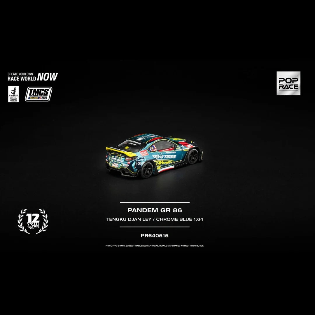 Pop Race 1/64 TMCS Malaysia 2026 Special Edition Tengku Djan Ley Pandem Toyota GR86 Blue - PR64-0515