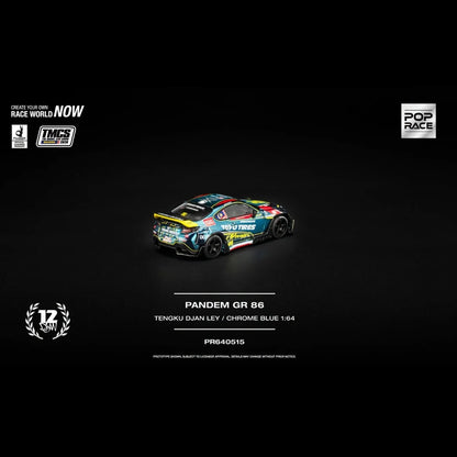 Pop Race 1/64 TMCS Malaysia 2026 Special Edition Tengku Djan Ley Pandem Toyota GR86 Blue - PR64-0515
