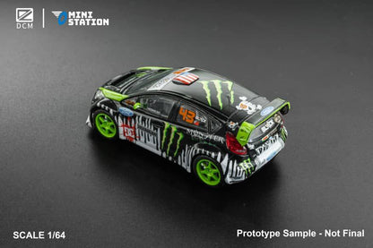 Mini Station 1/64 Ford Fiesta Ken Block #43 Black w/ Green Rims