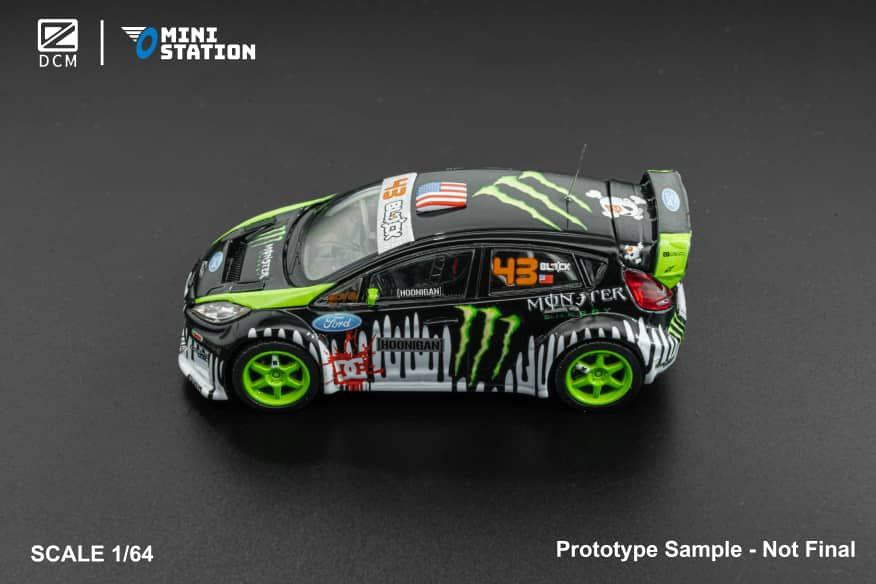 Mini Station 1/64 Ford Fiesta Ken Block #43 Black w/ Green Rims