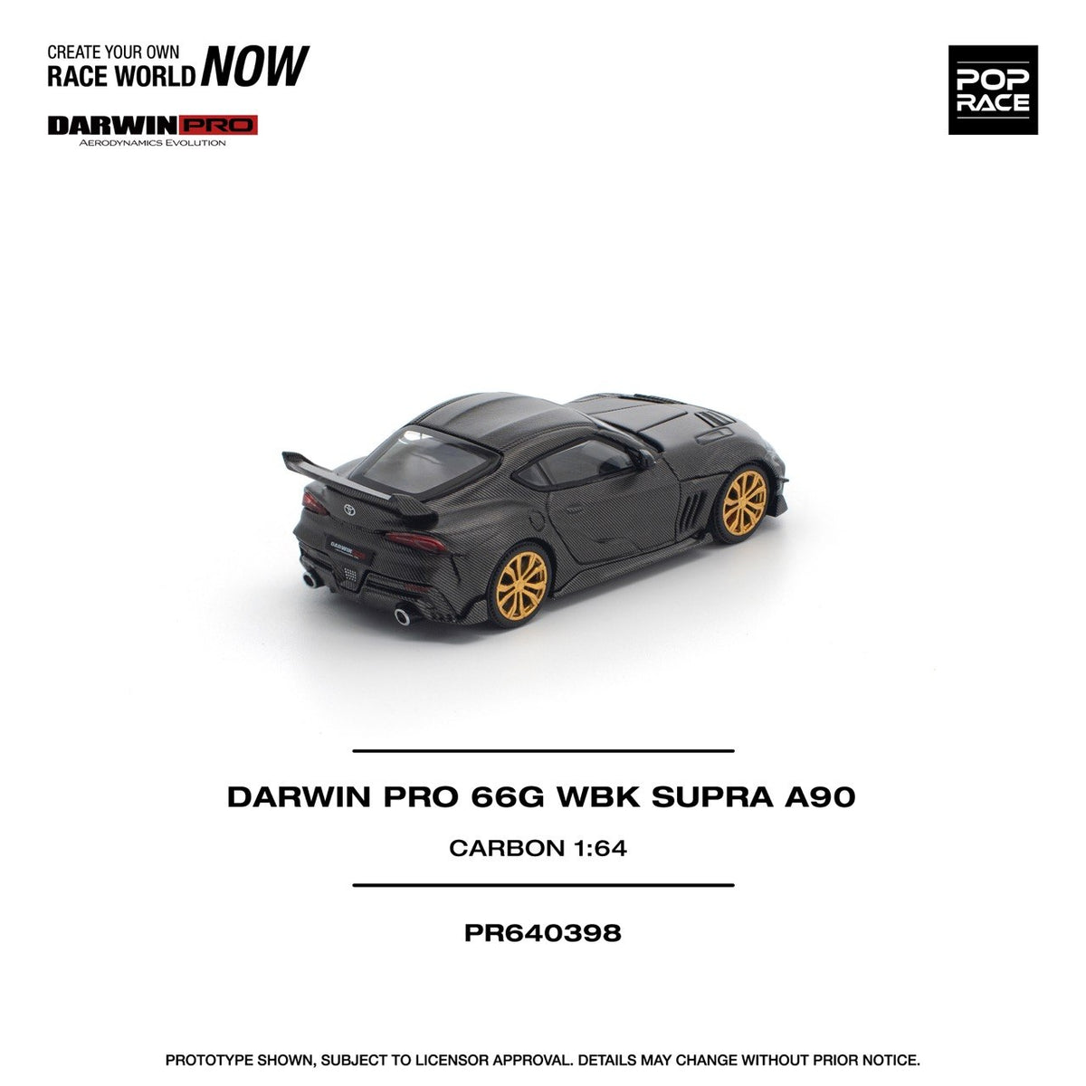 Pop Race 1/64 Darwin Pro Toyota Supra A90 Black Carbon - PR64-0398