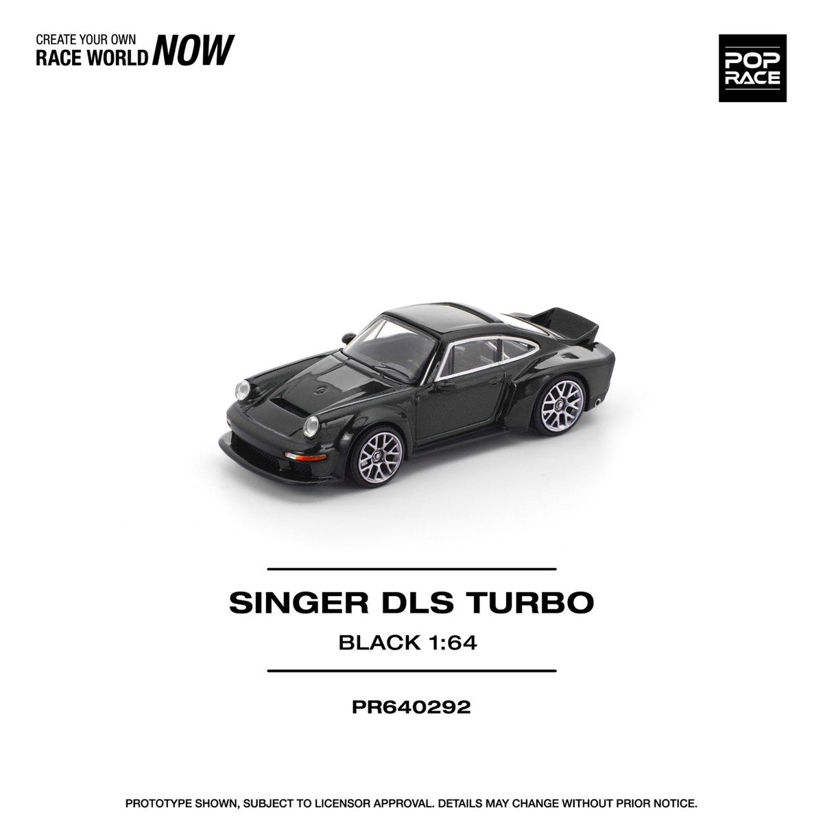 Pop Race 1/64 Singer Porsche DLS Turbo Black - PR64-0292
