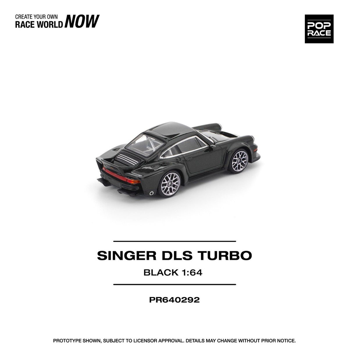 Pop Race 1/64 Singer Porsche DLS Turbo Black - PR64-0292
