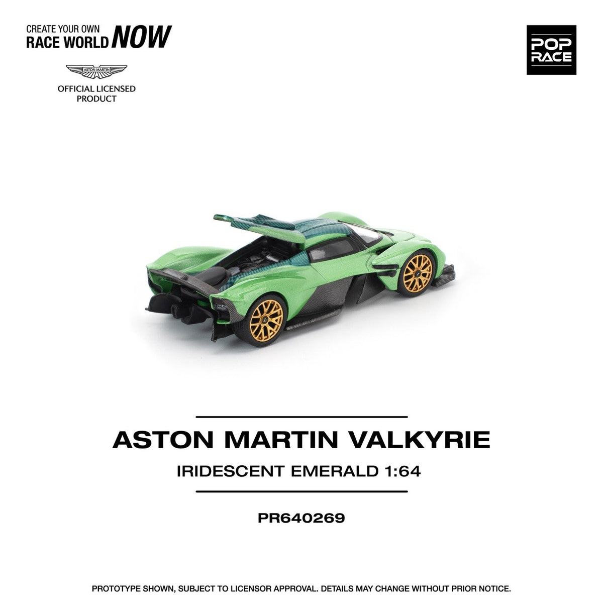 Pop Race 1/64 Aston Martin Valkyrie Iridescent Emerald Green - PR64-0269