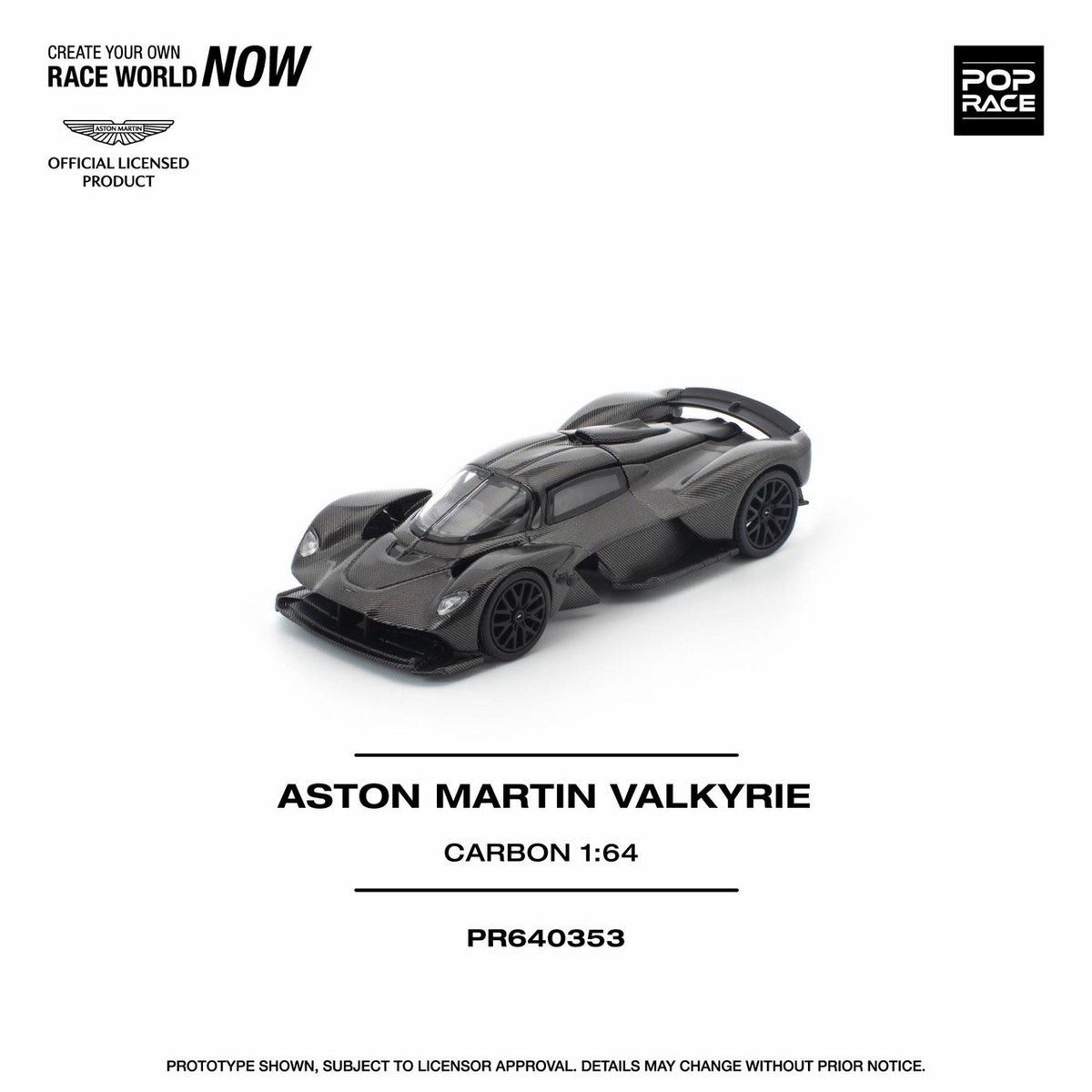 Pop Race 1/64 Aston Martin Valkyrie Carbon Black - PR64-0353