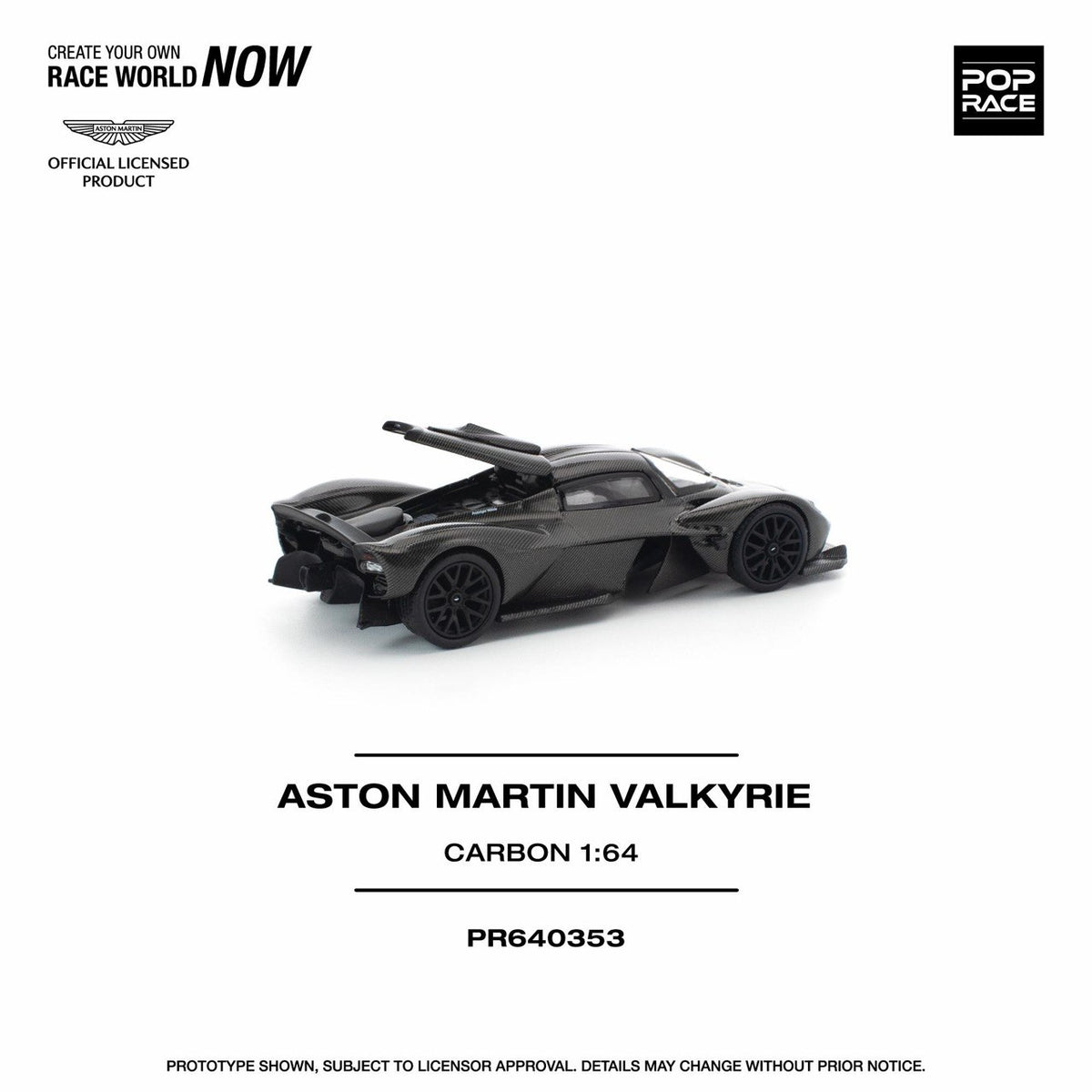 Pop Race 1/64 Aston Martin Valkyrie Carbon Black - PR64-0353