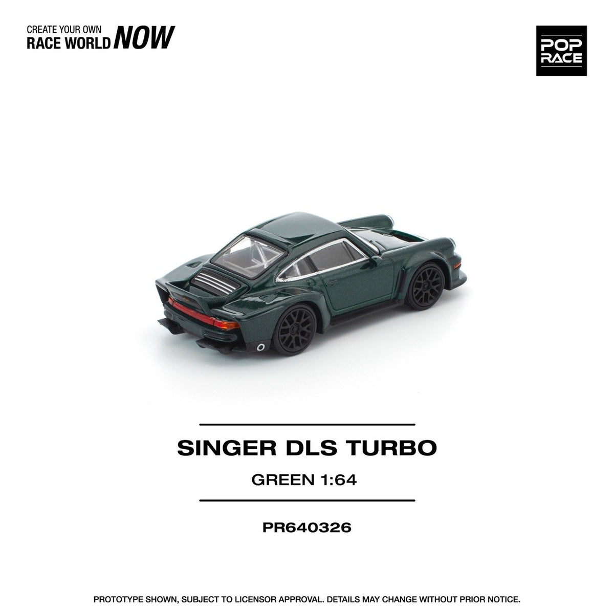 Pop Race 1/64 Singer DLS Porsche Turbo Green - PR64-0326