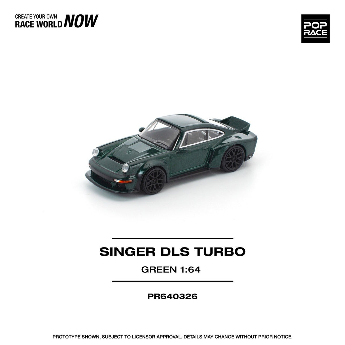 Pop Race 1/64 Singer DLS Porsche Turbo Green - PR64-0326