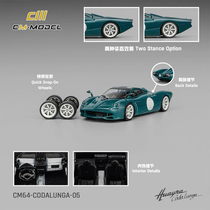 CM Model 1/64 Pagani Huayra Coda Lunga Green - CM64-CODALUNGA-05