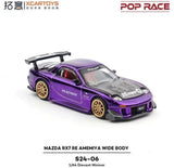 Pop Race 1/64 Mazda RX7 RE Amemiya Wide Body Purple