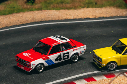 Tarmac Works 1/64 BRE Datsun 510 Trans-Am 2.5 Championship 1971 #46 - USA Special Edition Red & White HOBBY64 - T64-052-71BRE46