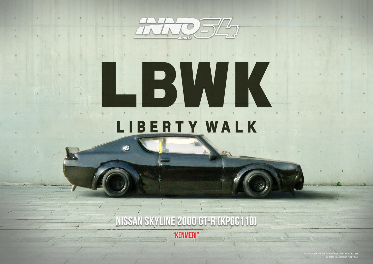 Inno64 1/64 LB Works Nissan Skyline 2000 GT-R (KPGC110) Kenmeri Black