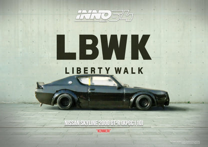 Inno64 1/64 LB Works Nissan Skyline 2000 GT-R (KPGC110) Kenmeri Black