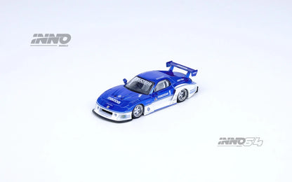 Inno64 1/64 LBWK Mazda RX-7 FD3S LB-Super Silhouette Hong Kong Toy Car Salon 2024 Special Edition Blue & White