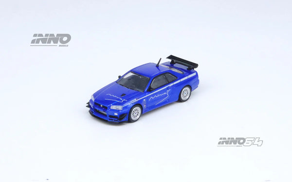 Inno64 1/64 Nissan Skyline GT-R (R34) V-Spec Tuned by Mine's Blue ...