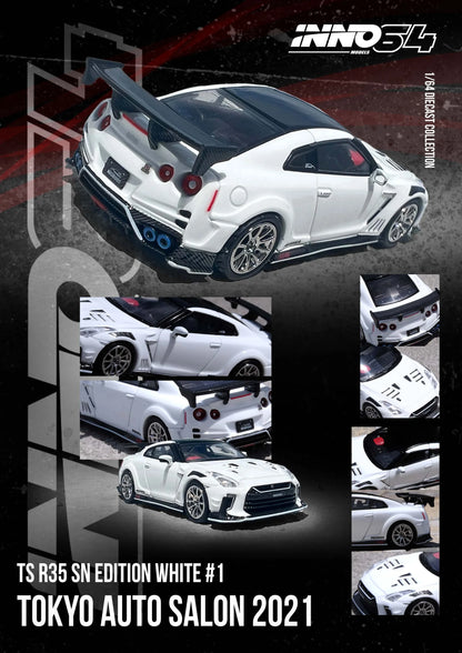 Inno64 1/64 Nissan GT-R (r35) Top Secret Tokyo Auto Salon 2021 White