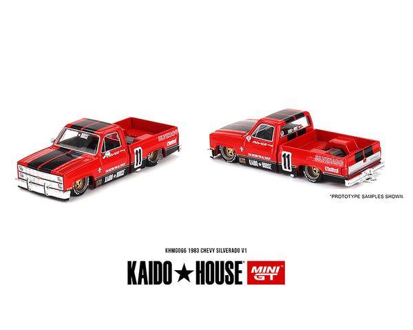 Kaido House x Mini GT 1:64 Chevrolet Silverado 1983 KAIDO V1 - Red