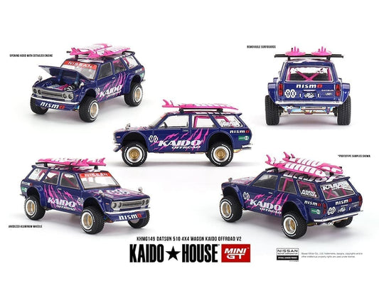 Mini GT x Kaido House 1/64 Datsun 510 4×4 Wagon Kaido Offroad V2 Purple