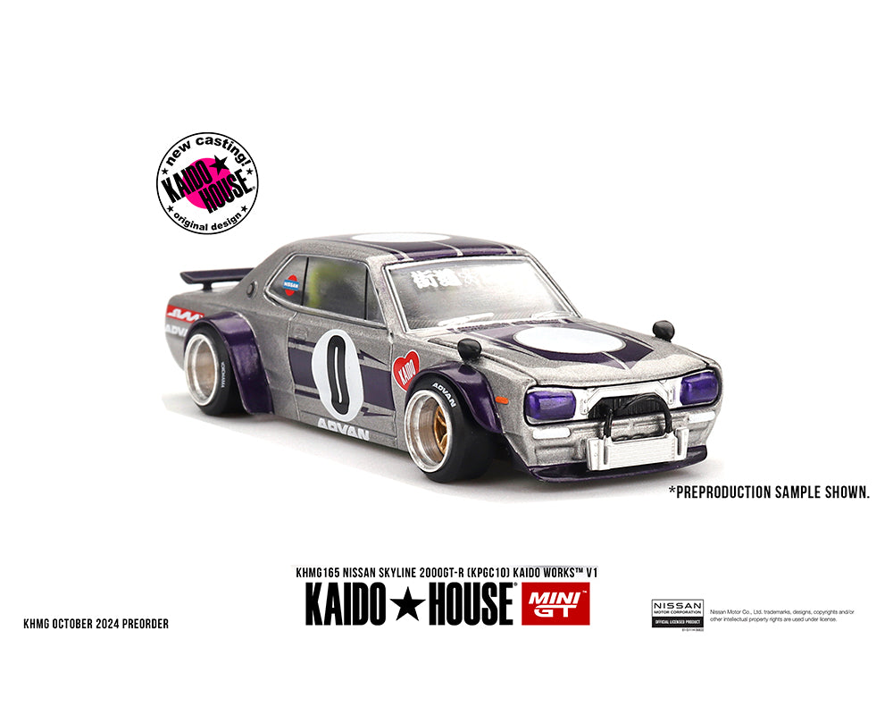 Mini GT x Kaido House 1/64 Nissan Skyline 2000GT-R (KPGC10) Kaido Works V1 Silver