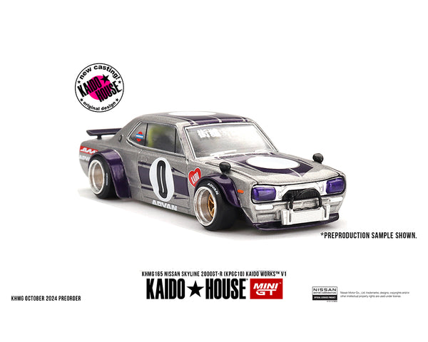 Mini GT x Kaido House 1/64 Nissan Skyline 2000GT-R (KPGC10) Kaido Works V1 Silver - Damaged Box