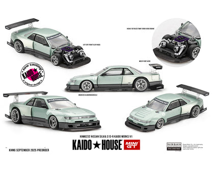 Mini GT x Kaido House 1/64 Nissan Silvia S13-R Kaido Works V1 Green - KHMG232