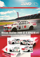 Inno64 1/64 Nissan Skyline 2000 GT-R (KPGC10) #1 Takahashi Kunimitsu Fuji Masters 250Km 1971 White & Red