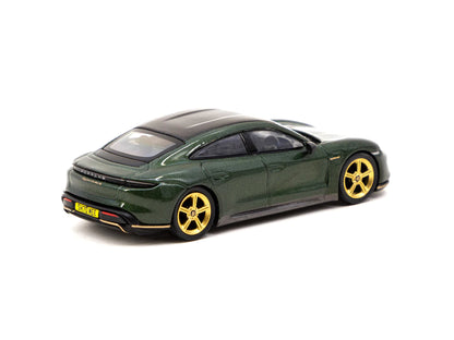 Mini GT X Tarmac Works 1/64 Porsche Taycan Turbo S Midnight Green SHMEE150 - COLLAB64