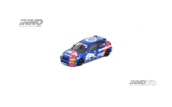 Inno64 1/64 Honda Civic Type-R (EK9) No Good Racing Red Bull Livery Blue