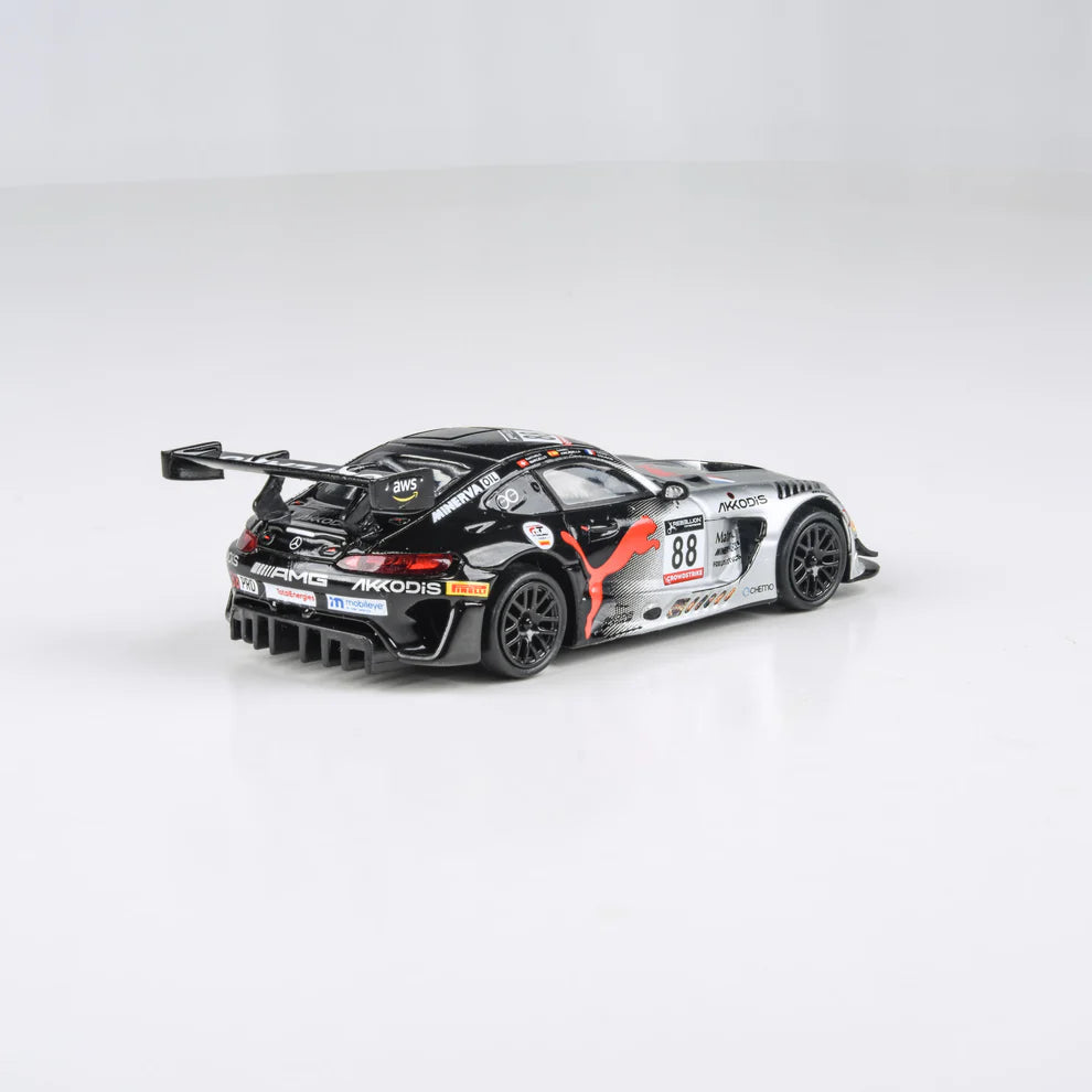 Para64 1/64 Mercedes-AMG GT3 Evo 2022 24H Spa P1 Akkodis ASP #88 Black & Silver
