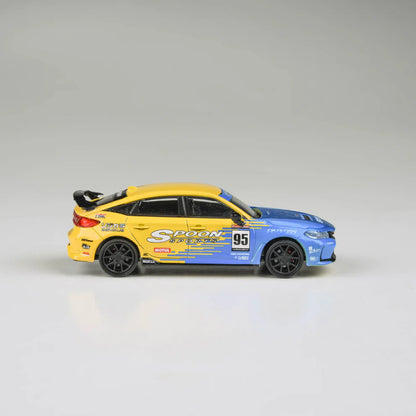 Para64 1/64 2023 Honda Civic Type R FL5 - Spoon Livery n95 Blue & Yellow