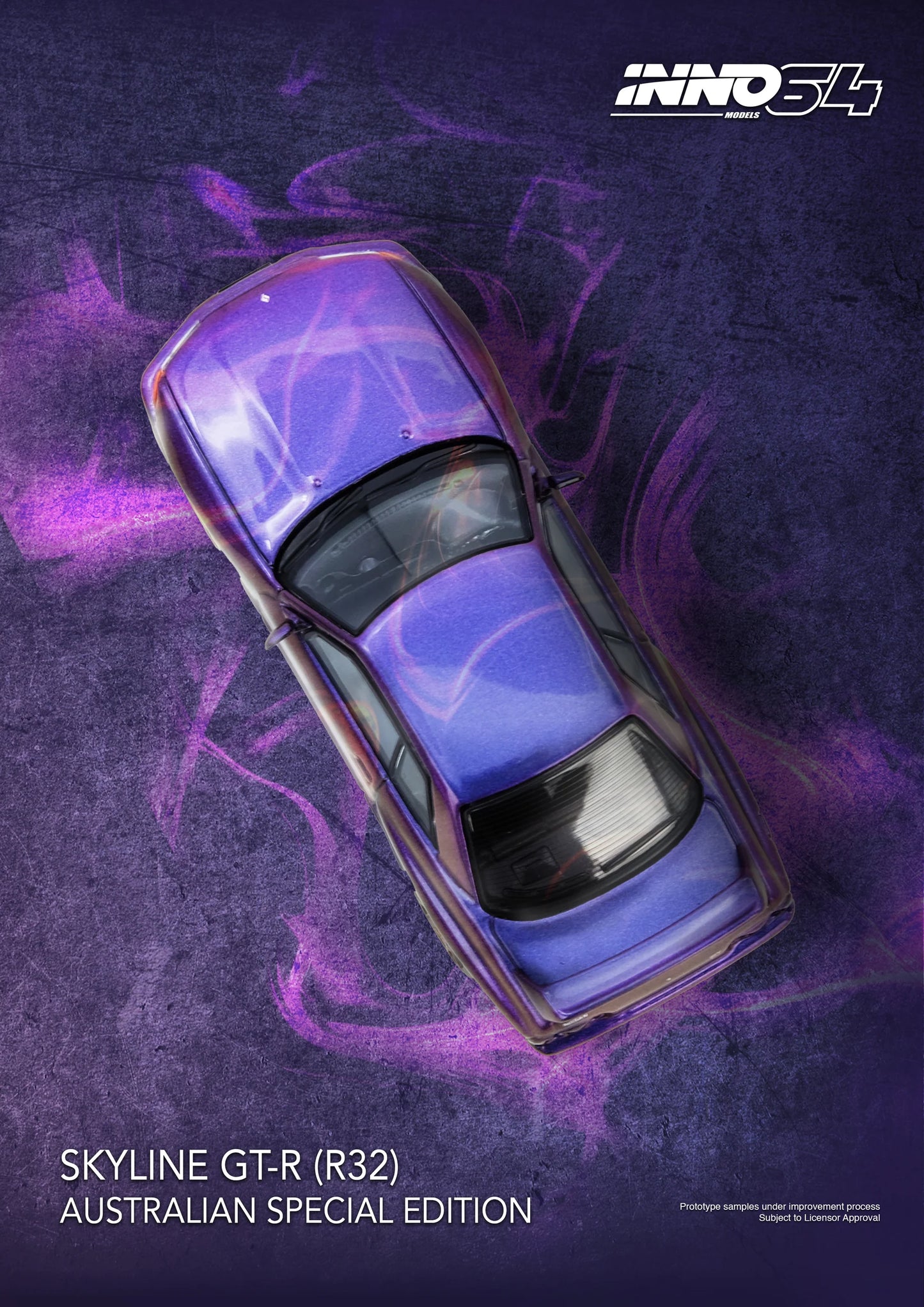 Inno64 1/64 Nissan Skyline GT-R (R32) Midnight Purple Australian Special Edition - IN64-R32-MP-AS