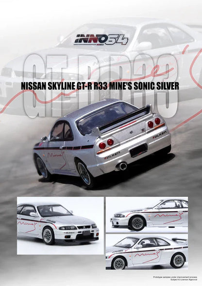 Inno64 1/64 Nissan Skyline GT-R N1 (R33) Tuned By Mine's Silver