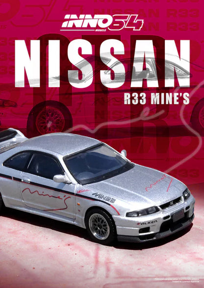 Inno64 1/64 Nissan Skyline GT-R N1 (R33) Tuned By Mine's Silver