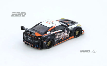 Inno64 1/64 Nissan GT-R (R35) Widebody Aorus x Inno64 Limited Edition Black & White - IN64-R35LB-AORUS