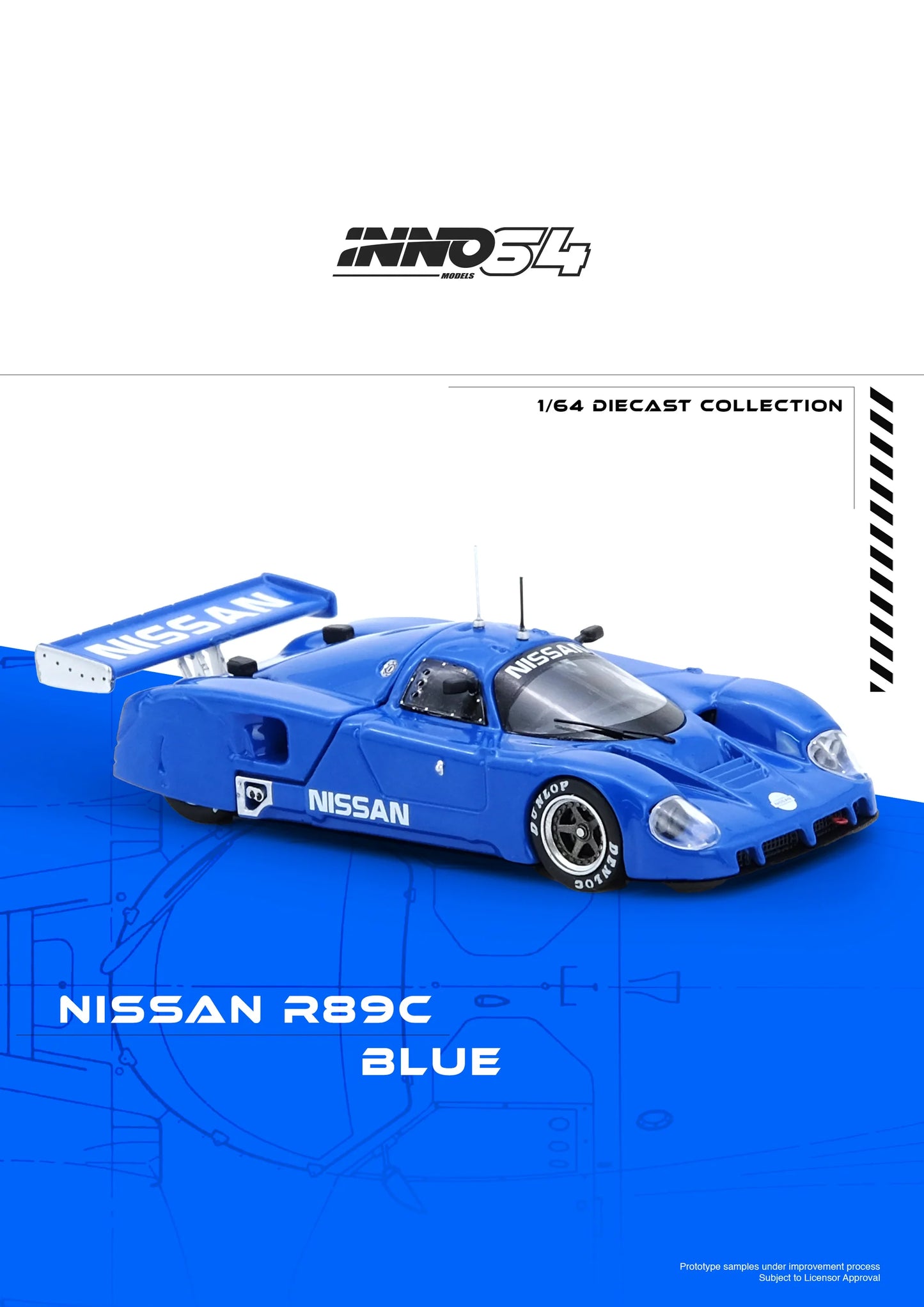Inno64 1/64 Nissan R89C World Sports Car Championship 1989 Blue