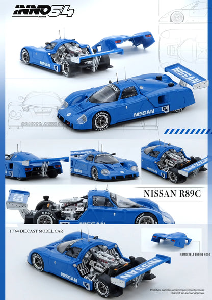 Inno64 1/64 Nissan R89C World Sports Car Championship 1989 Blue