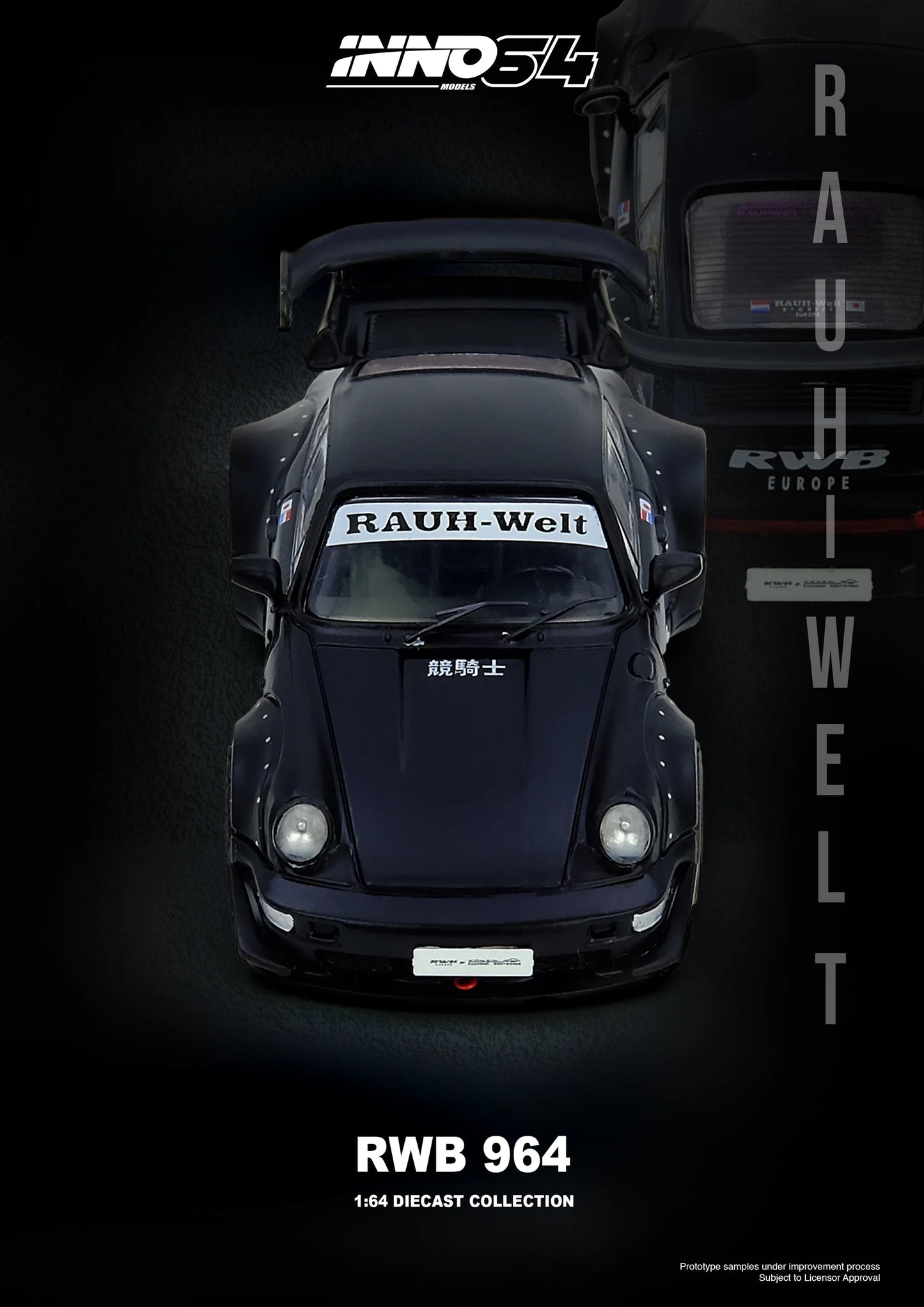 Inno64 1/64 RWB 964 Black Matt - IN64-RWB964-BM