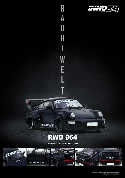 Inno64 1/64 RWB 964 Black Matt - IN64-RWB964-BM