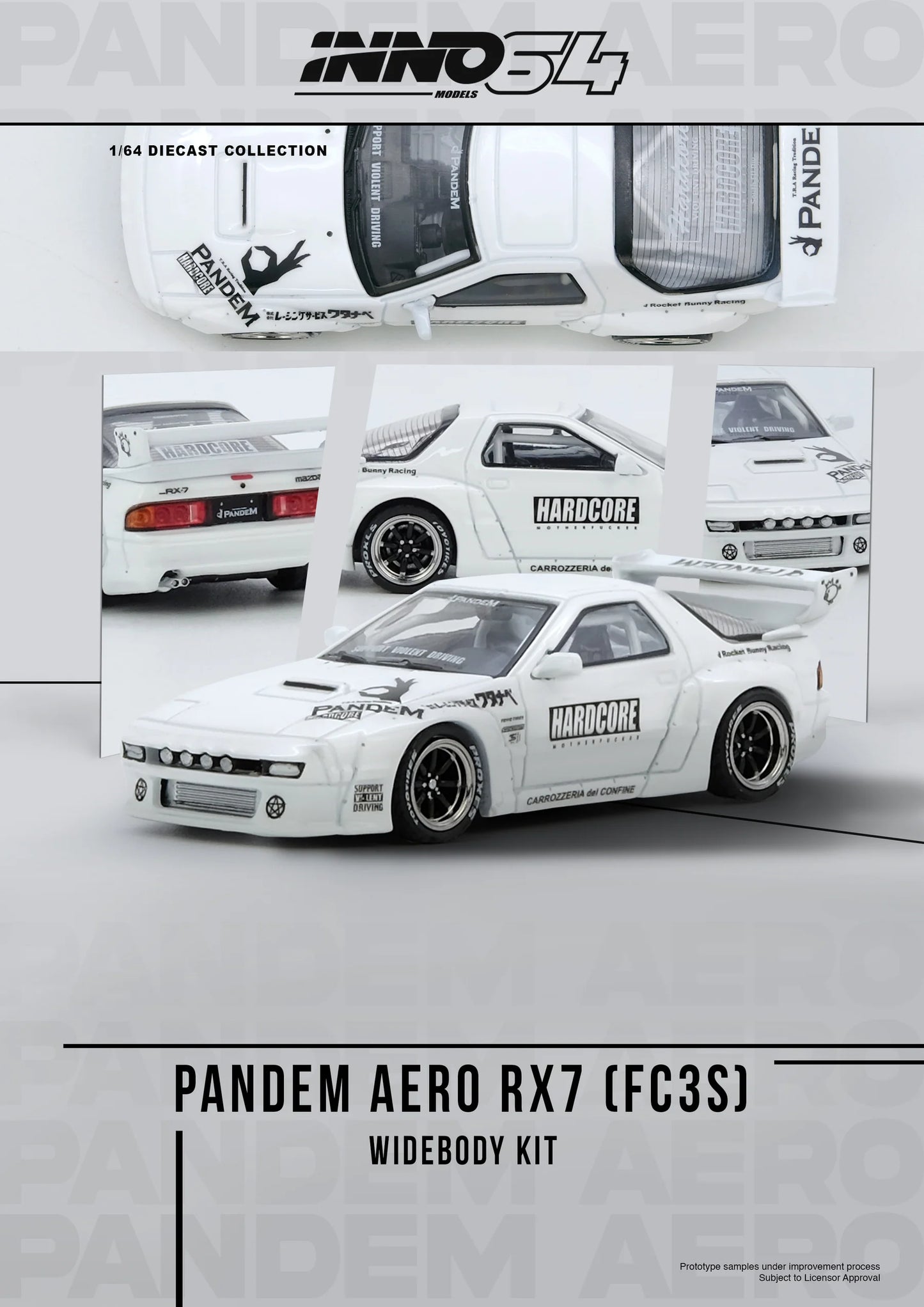 Inno64 1/64 Mazda RX-7 (FC3S) Pandem Aero White