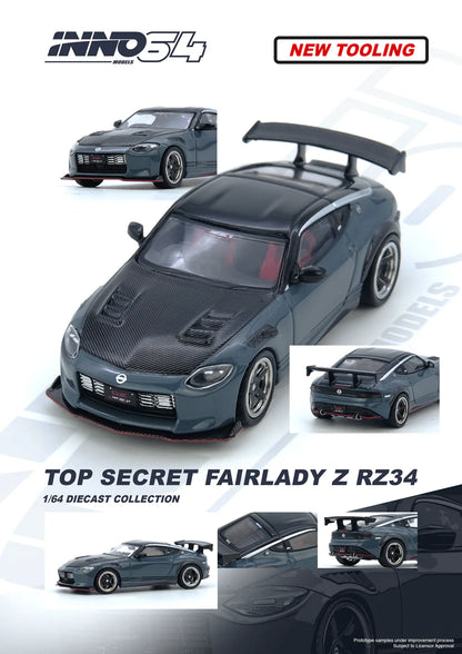 Inno64 1/64 Top Secret Nissan Fairlady Z (RZ34) Stealth Grey - IN64-Z34TS-SG
