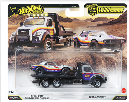 Hot Wheels 1/64 Car Culture Team Transport 2026 Mix L '67 Off Road Tout-Terrain Camaro & Terra-Torque Black - JHX93
