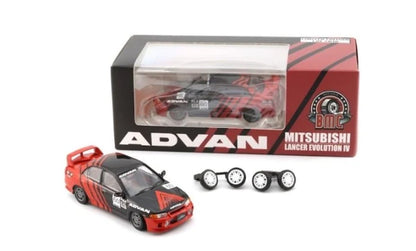 BM Creations 1/64 Mitsubishi Lancer Evolution IV -Advan (RHD) Red & Black