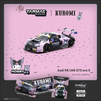 Tarmac Works 1/64 Audi R8 LMS GT3 evo II Macau GT Cup - FIA GT World Cup 2024 #10 with Tarmac Cards Combo Set Pink & Black - HOBBY64 - T64-043-24MGP10