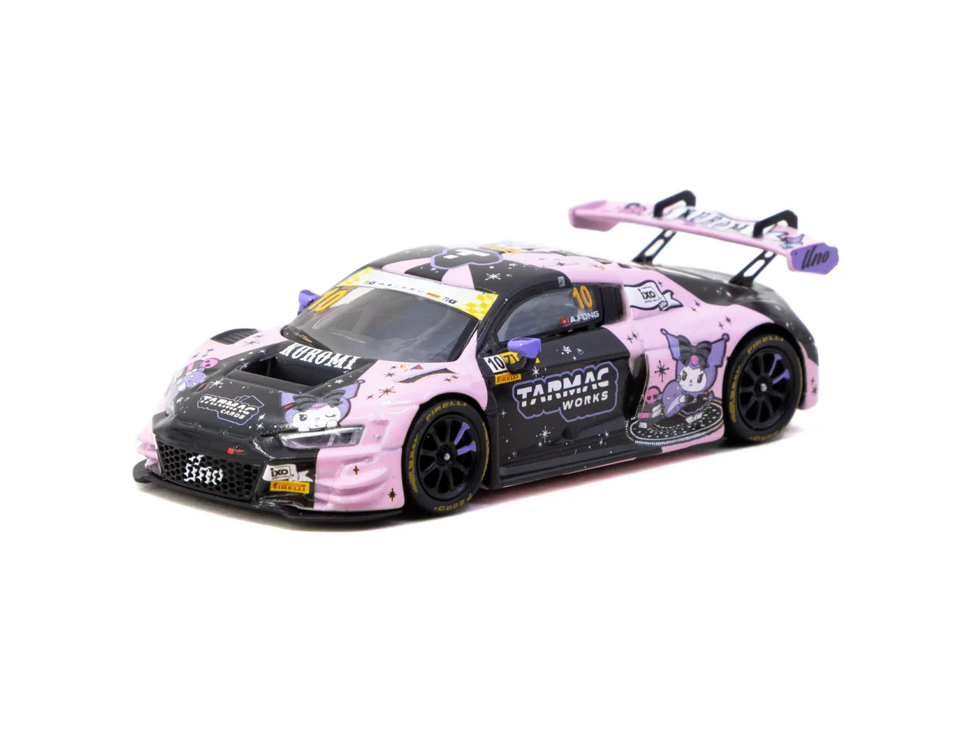 Tarmac Works 1/64 Audi R8 LMS GT3 evo II Macau GT Cup - FIA GT World Cup 2024 #10 with Tarmac Cards Combo Set Pink & Black - HOBBY64 - T64-043-24MGP10