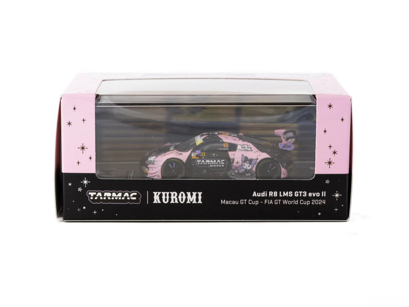 Tarmac Works 1/64 Audi R8 LMS GT3 evo II Macau GT Cup - FIA GT World Cup 2024 #10 with Tarmac Cards Combo Set Pink & Black - HOBBY64 - T64-043-24MGP10