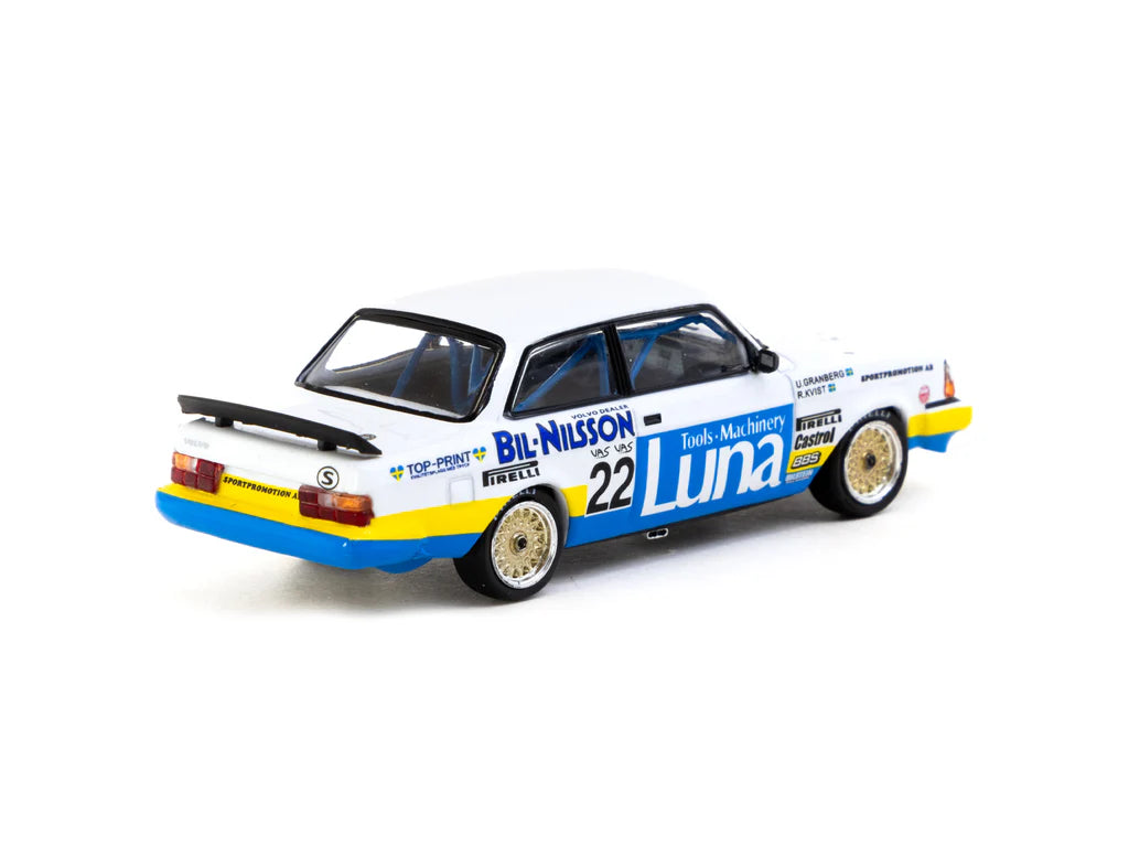 Tarmac Works 1/64 Volvo 240 Turbo ETCC Zolder 1984 Winner Ulf Granberg / Robert L. Kvist #22 - HOBBY64 White