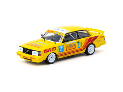 Tarmac Works 1/64 Volvo 240 Turbo Thai Group A Championship Bira Circuit Pattaya Winner 1988 #1 - HOBBY64 Yellow