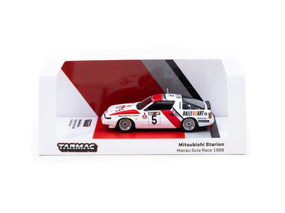 Tarmac Works 1/64 Mitsubishi Starion Macau Guia Race 1988 #5 - HOBBY64 White & Red