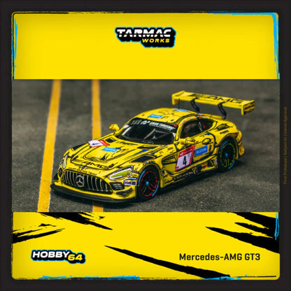 Tarmac Works 1/64 Mercedes-AMG GT3 Nurburgring 24h 2023 #4 Yellow - T64-062-23NUR04